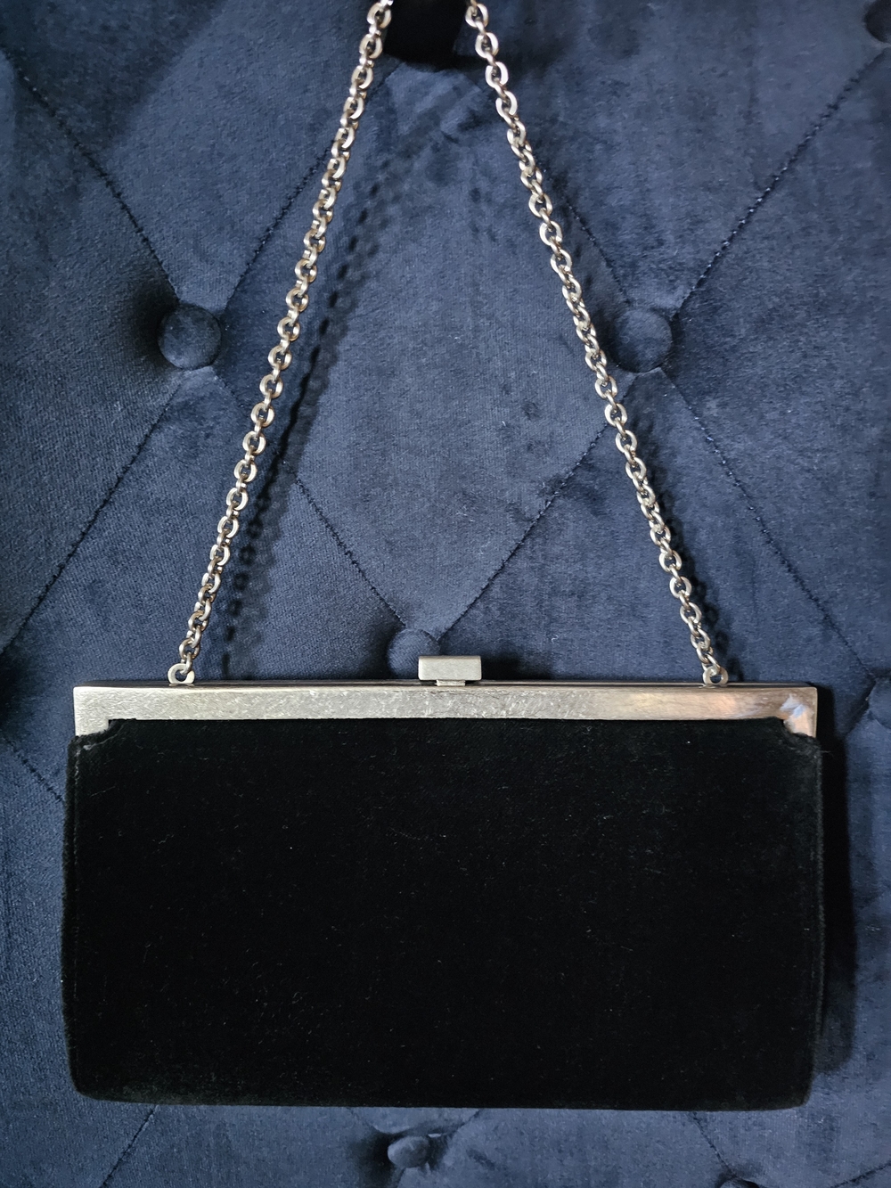 Ralph Lauren black velvet evening clutch